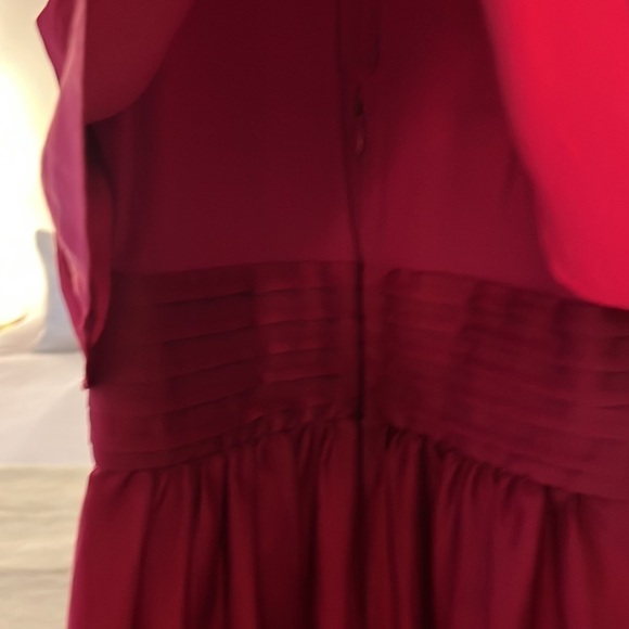 BCBGMAXAZRIA Red Celline XXS Sleeveless Pussycat Bow High Waist Peplum Blouse - Picture 8 of 14